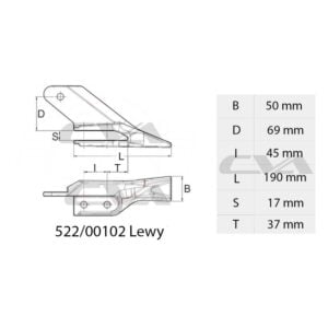 ZĄB JEDNOSTRONNY TYP SHARK JCB 522/00102 - obrazek 2